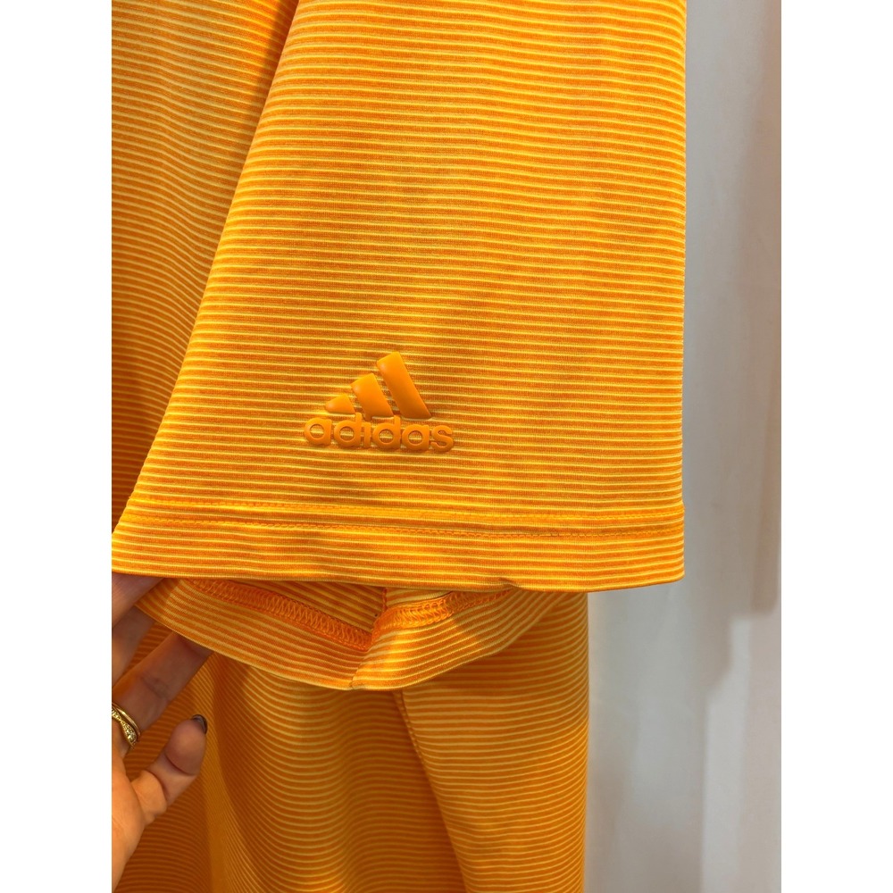 Adidas Golf Men's Polo Shirt Striped Orange White Size 2XL - Picture 3 of 5